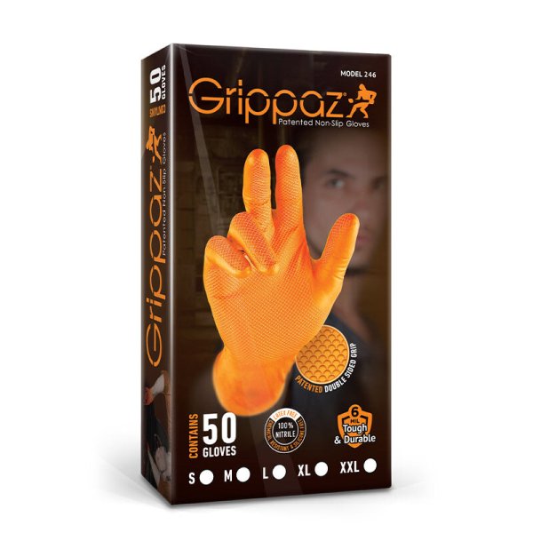 GRIPPAZ Nitril Handschuhe orange Gr.XXL, 50 Stk.