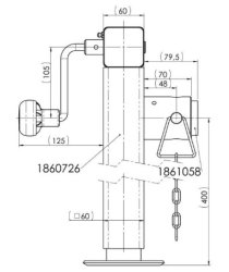 WINTERHOFF St&uuml;tzfu&szlig; Spindel, &Oslash; 60 mm vkt